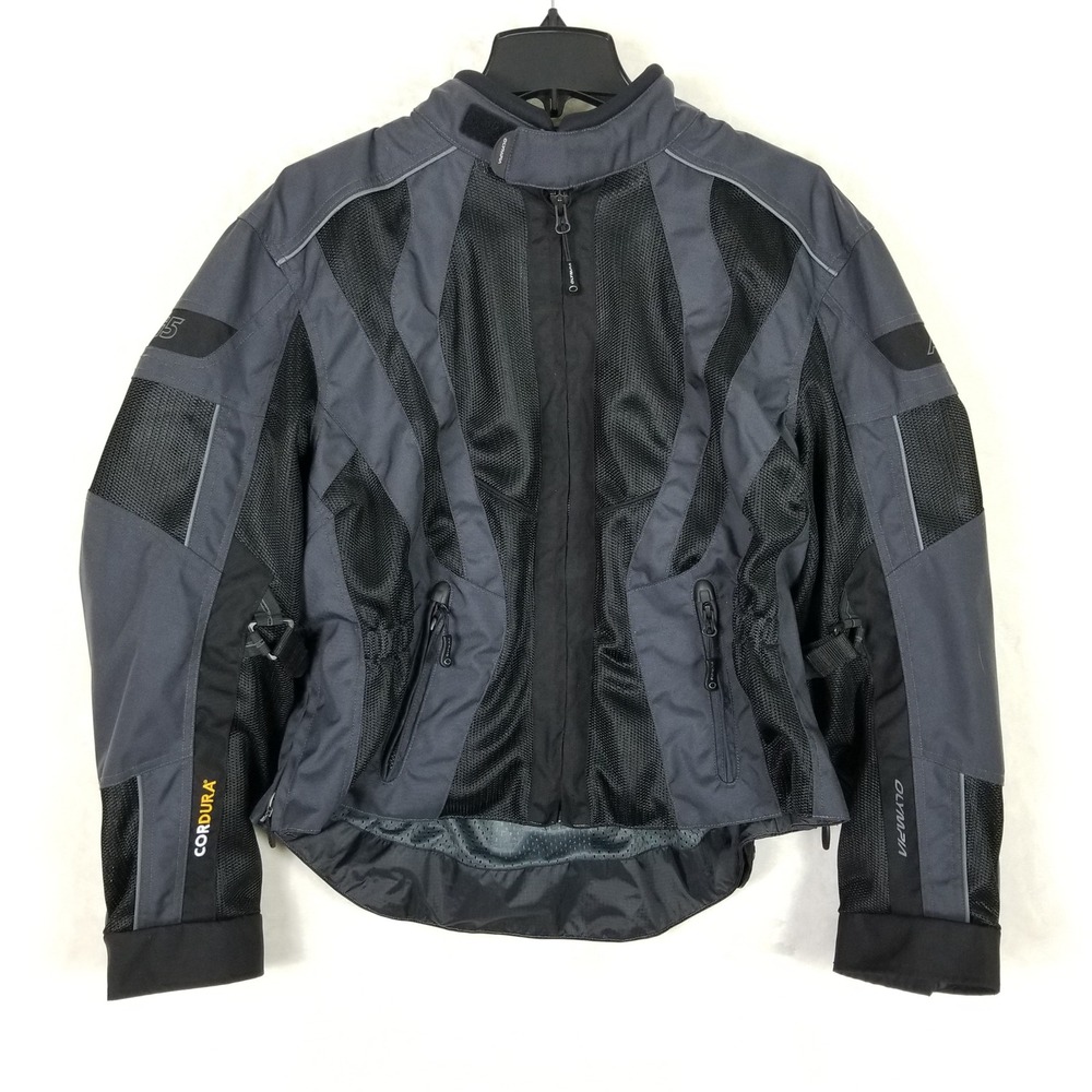 Olympia AG5 Motorcycle Jacket Armor Womens S Grey Black Cordura Mesh‎ Ventilated
